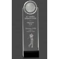 CRY167  Clear/Black Crystal Stand-up with 3D Golfer